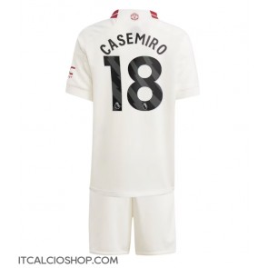 Manchester United Casemiro #18 Terza Maglia Bambino 2023-24 Manica Corta (+ Pantaloni corti)